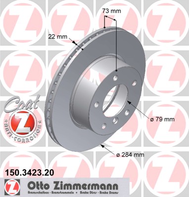 ZIMMERMANN Első féktárcsa 150.3423.20