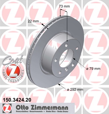 ZIMMERMANN Első féktárcsa 150.3424.20