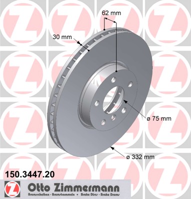 ZIMMERMANN Első féktárcsa 150.3447.20