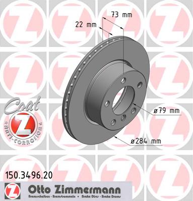 ZIMMERMANN Első féktárcsa 150.3496.20