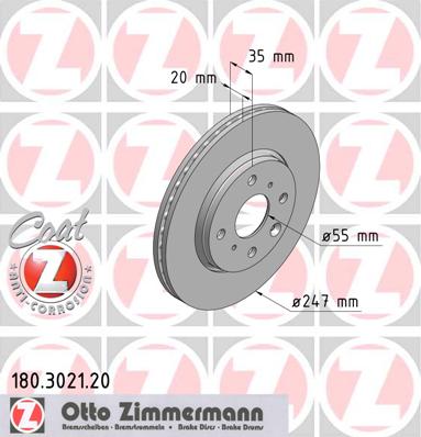 ZIMMERMANN Első féktárcsa 180.3021.20