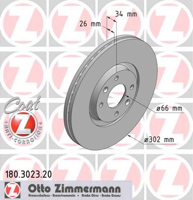 ZIMMERMANN Első féktárcsa 180.3023.20