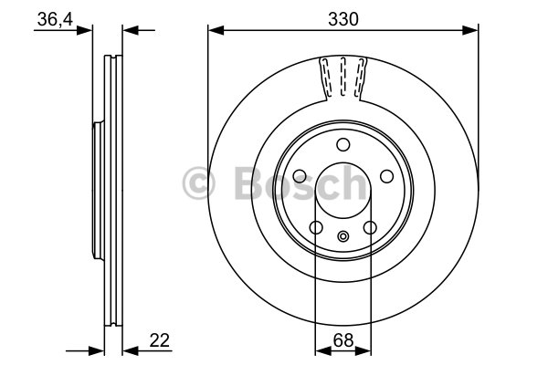 BOSCH Hátsó féktárcsa 0986479522_BOSCH