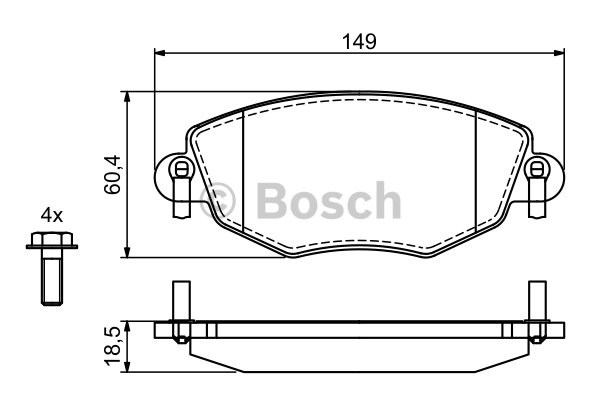 BOSCH Fékbetét, mind 0986494724_BOSCH