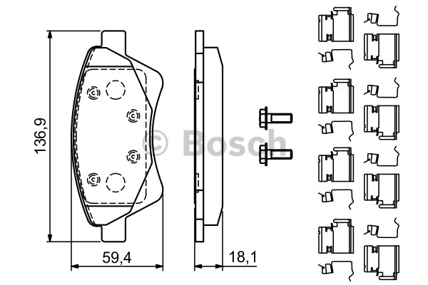 BOSCH Fékbetét, mind 0986494725_BOSCH